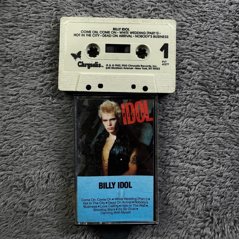 Billy Idol Self Titled CASSETTE Tape 1982 Chrysalis F4 21377 White Wedding OOP